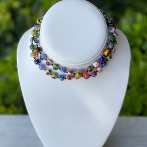 Murano Millefiori beaded Necklace, made in Murano. Harry Styles Inspired.